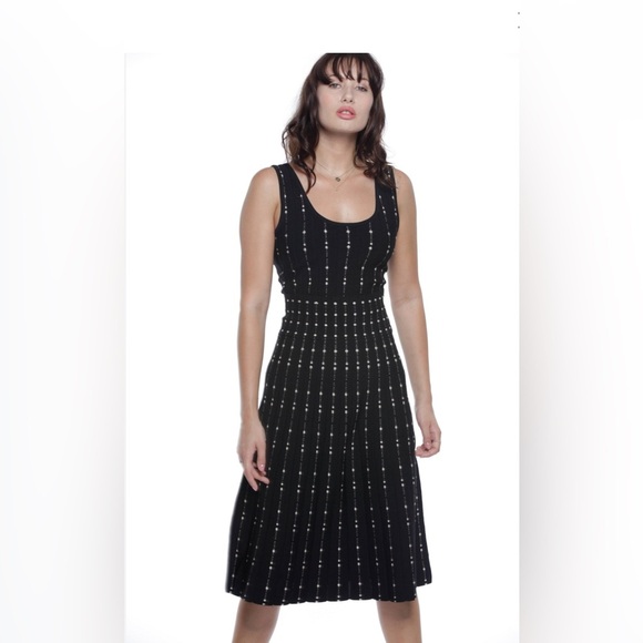 VIA VAI Los Angeles NWT Patsy Dress Set Black With Cream Polka Dots - Picture 10 of 16